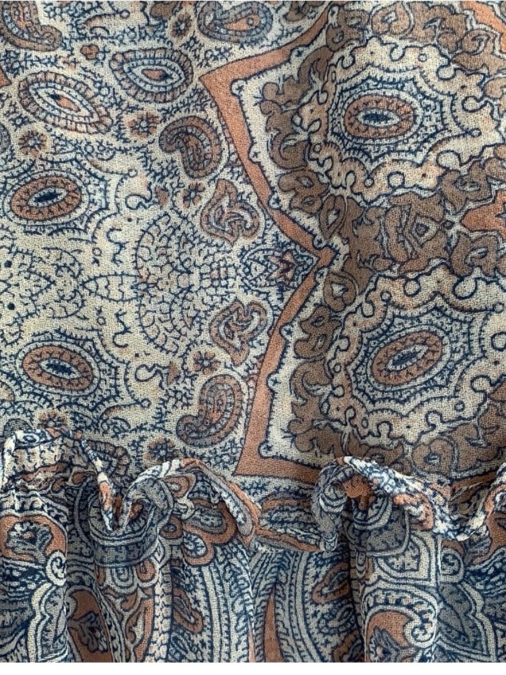 Light Blue Paisley Maxi Dress with Tiered Skirt - Picture 7 of 7